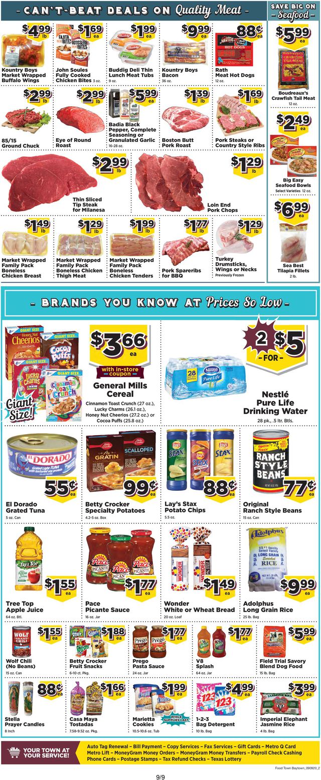 Food Town Ad from 09/09/2020