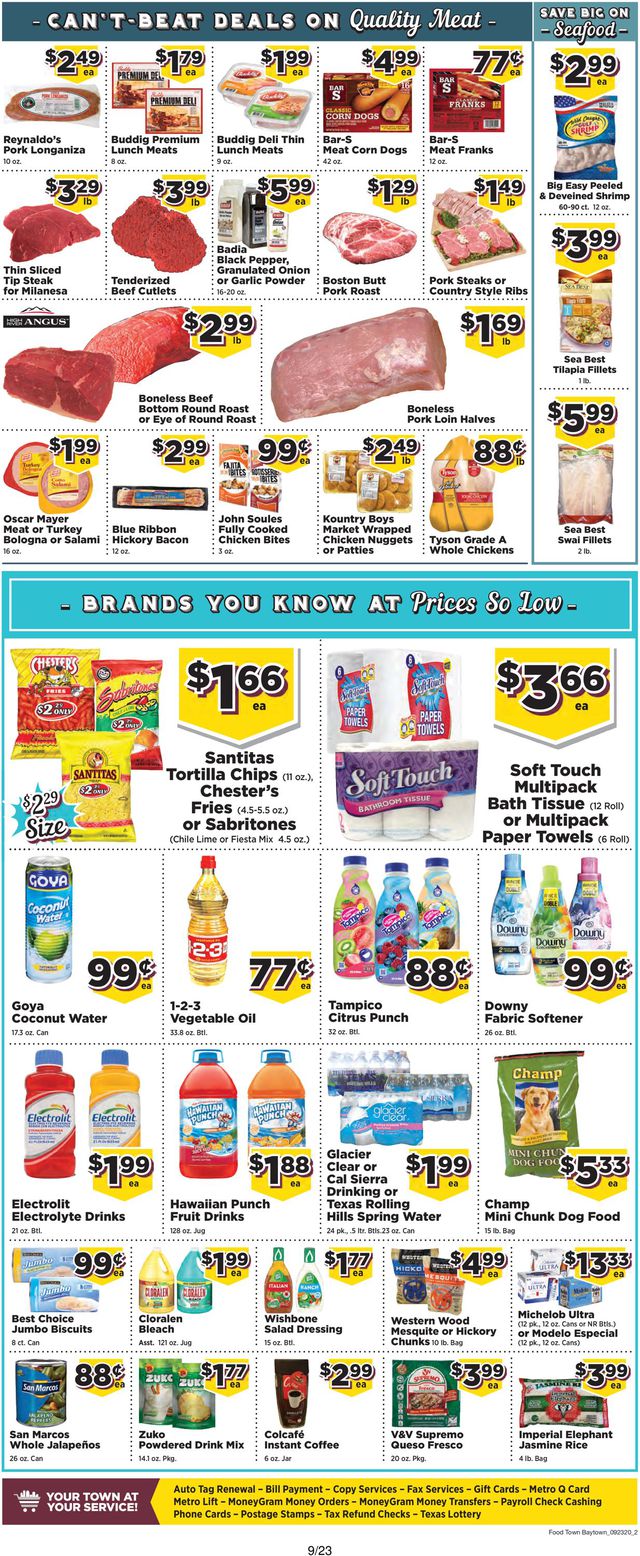 Food Town Ad from 09/23/2020