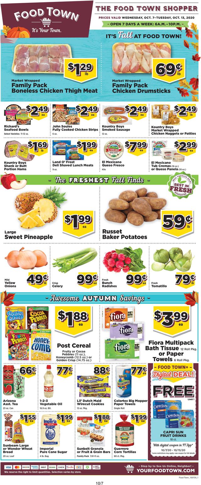 Food Town Ad from 10/07/2020