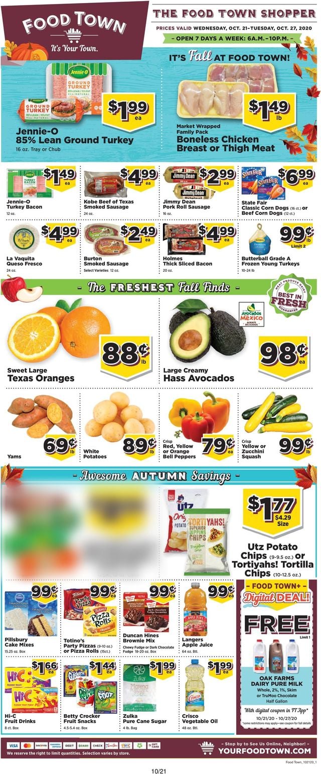 Food Town Ad from 10/21/2020