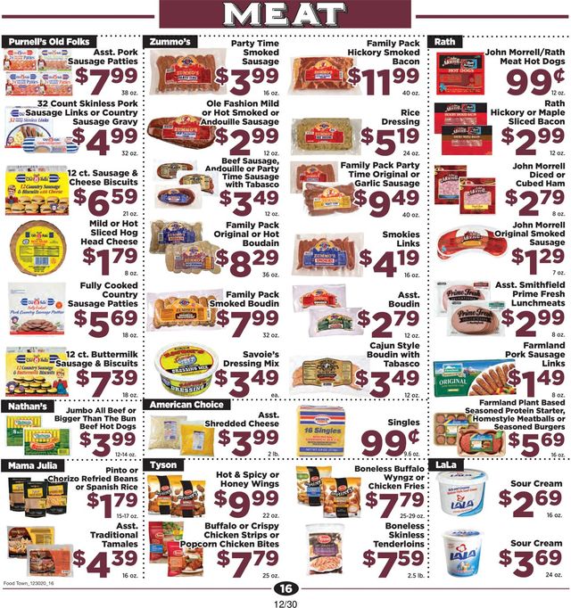 Food Town Ad from 12/30/2020