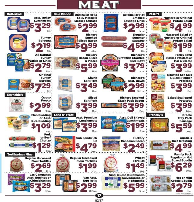 Food Town Ad from 02/17/2021
