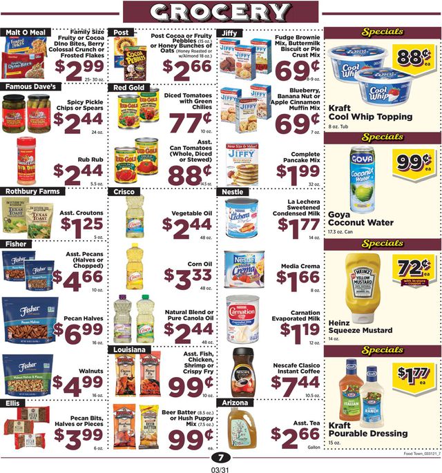Food Town Ad from 03/31/2021