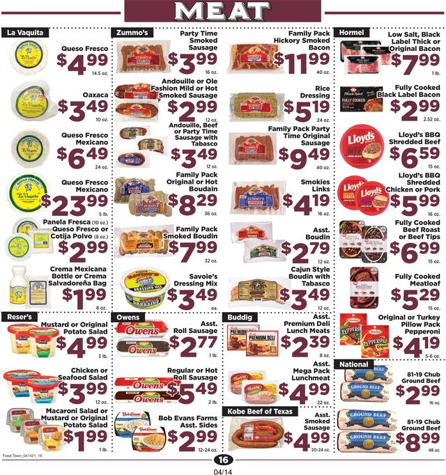 Food Town Ad from 04/14/2021