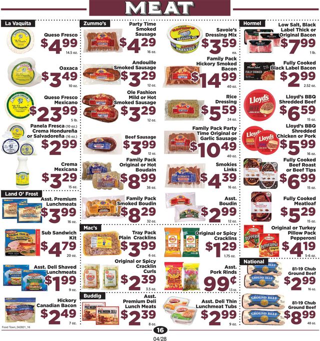 Food Town Ad from 04/28/2021