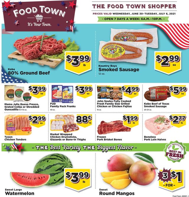 Food Town Ad from 06/30/2021
