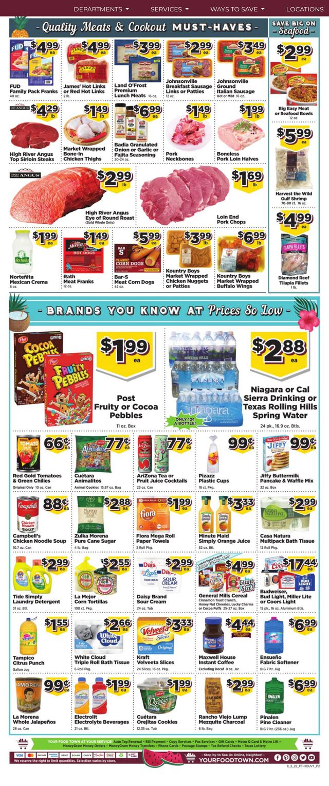 Food Town Ad from 08/03/2022