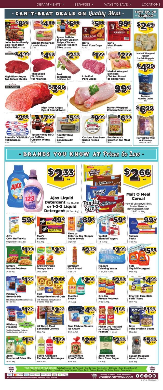 Food Town Ad from 08/17/2022