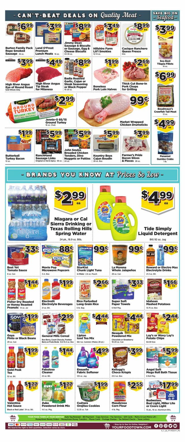 Food Town Ad from 09/07/2022