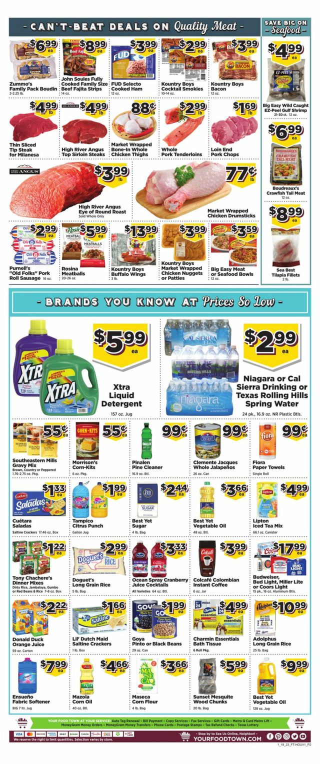 Food Town Ad from 01/18/2023