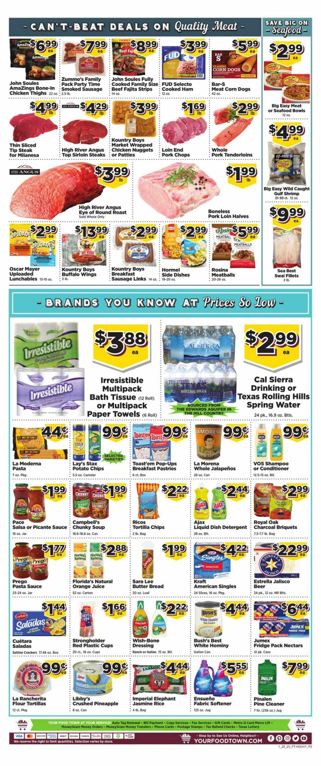 Food Town Ad from 01/25/2023