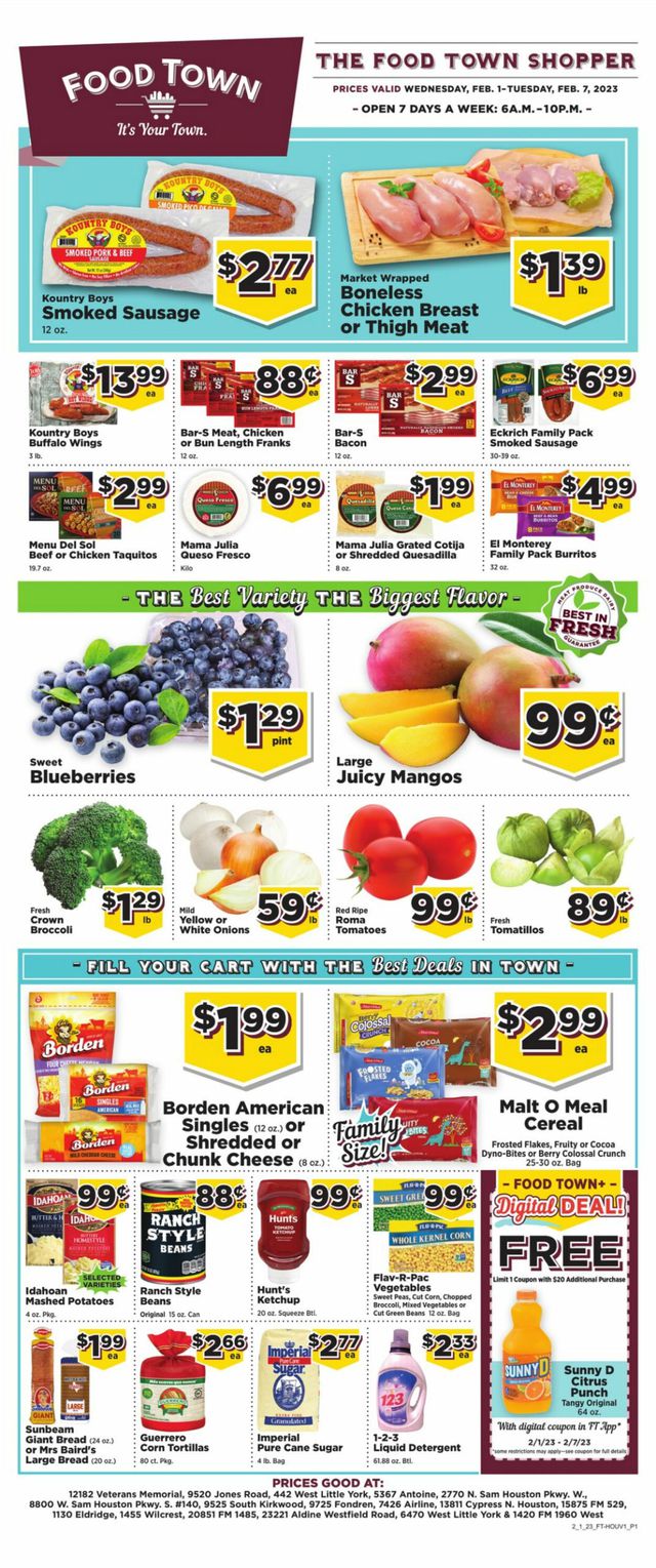 Food Town Ad from 02/08/2023