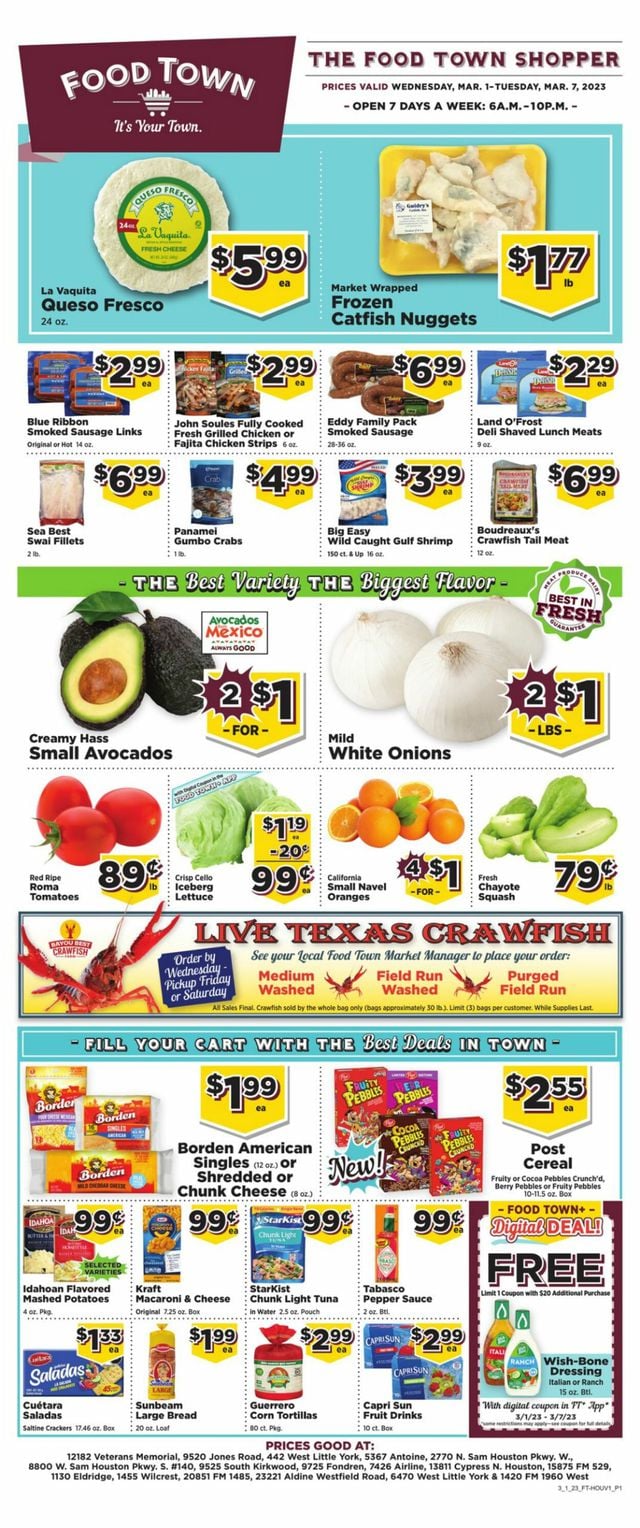 Food Town Ad from 03/08/2023