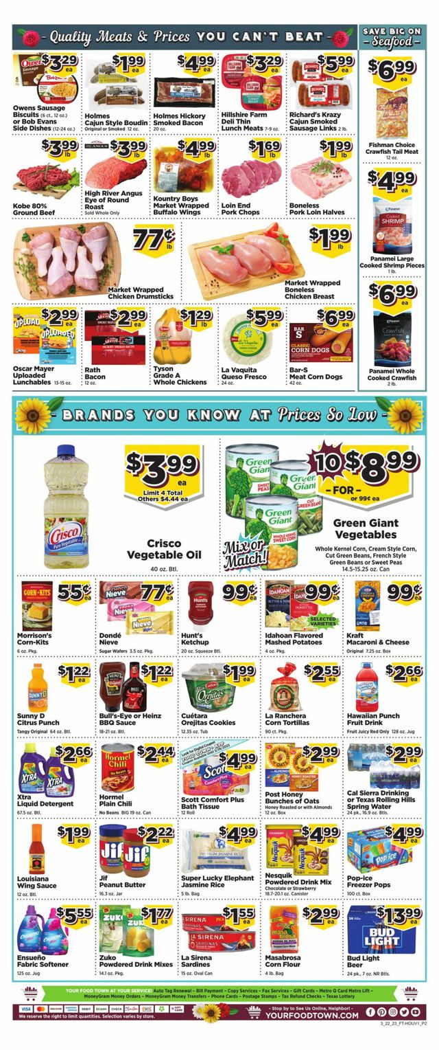 Food Town Ad from 03/22/2023