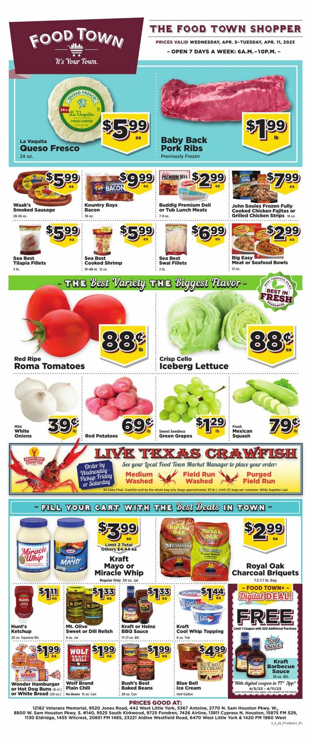 Food Town Ad from 04/05/2023
