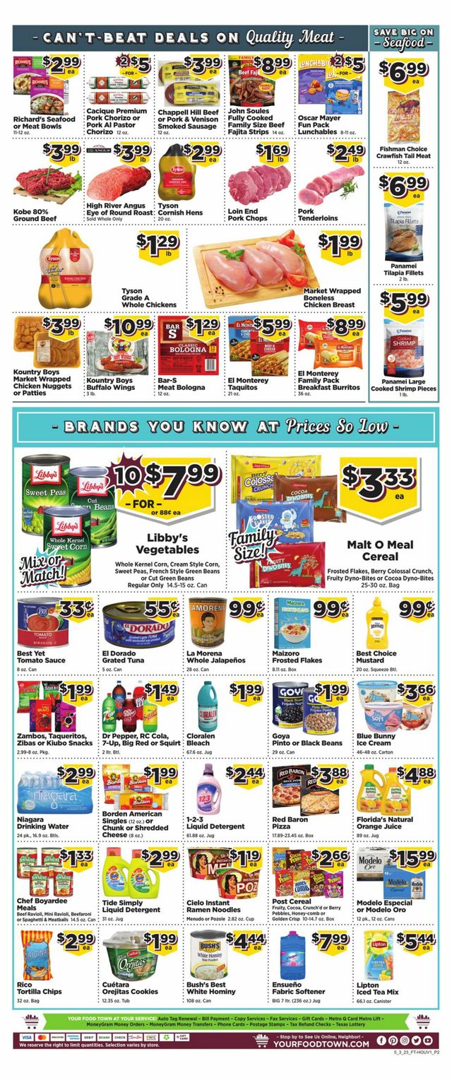 Food Town Ad from 05/10/2023