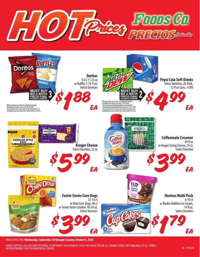 Foods Co. Ad from 09/30/2020