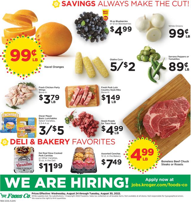 Foods Co. Ad from 08/24/2022