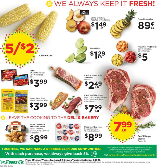 Foods Co. Ad from 08/31/2022
