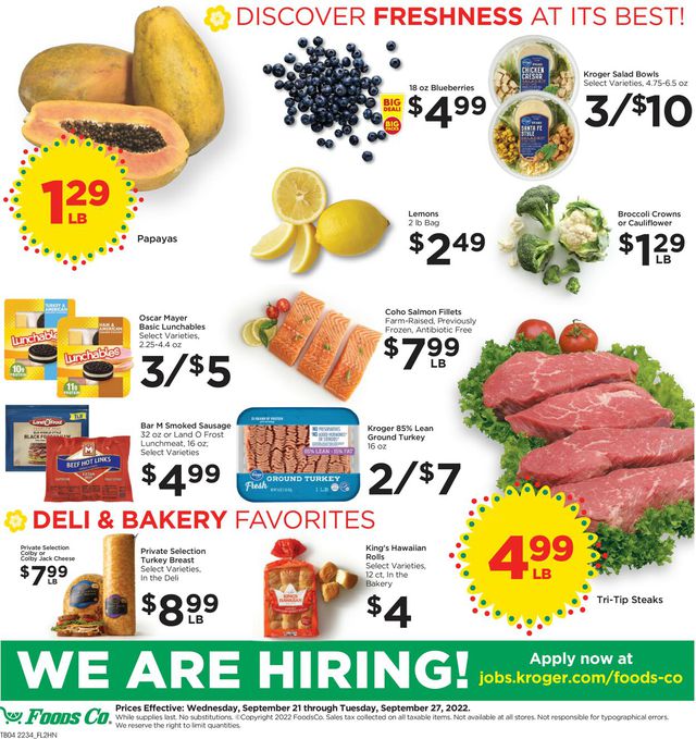 Foods Co. Ad from 09/21/2022