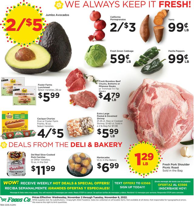 Foods Co. Ad from 11/02/2022
