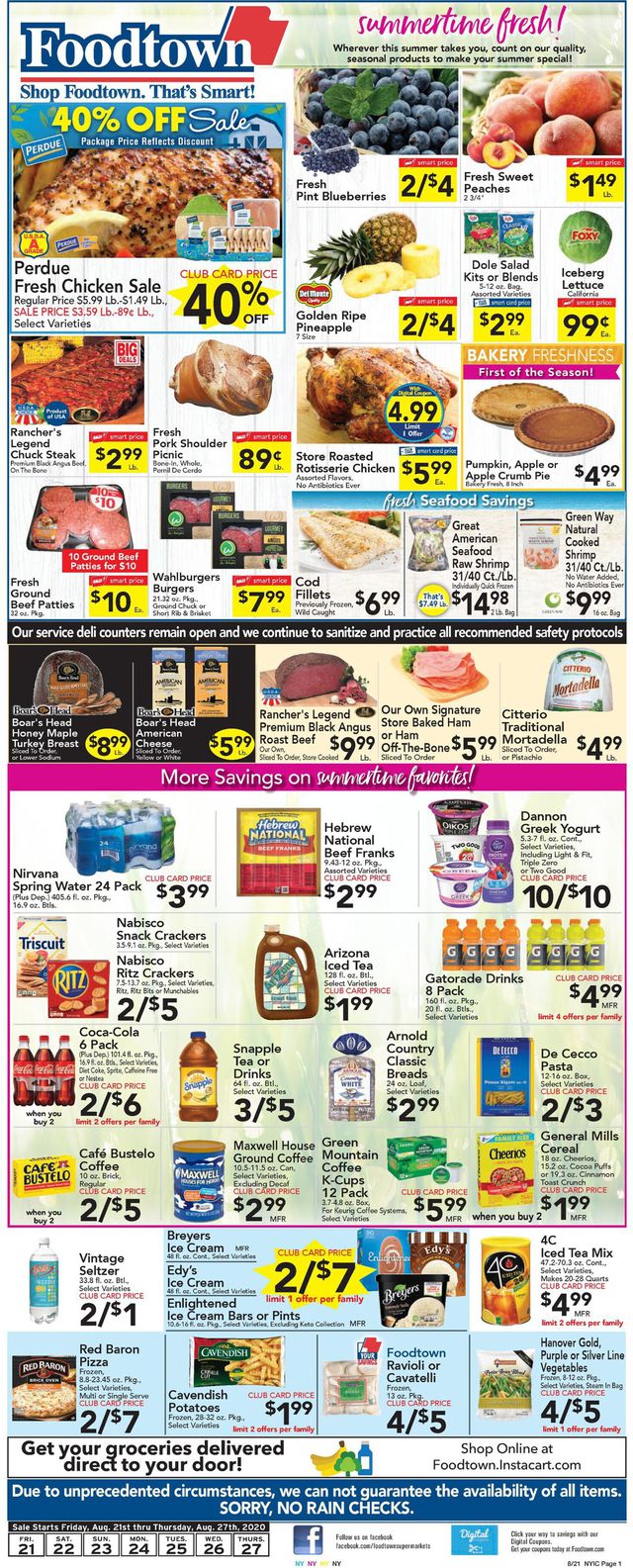 Foodtown Ad from 08/21/2020