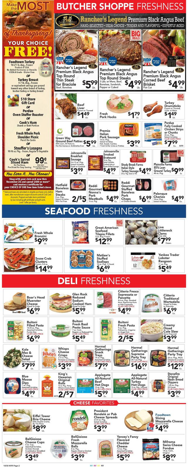 Foodtown Ad from 10/30/2020