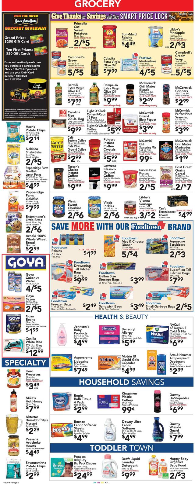 Foodtown Ad from 10/30/2020