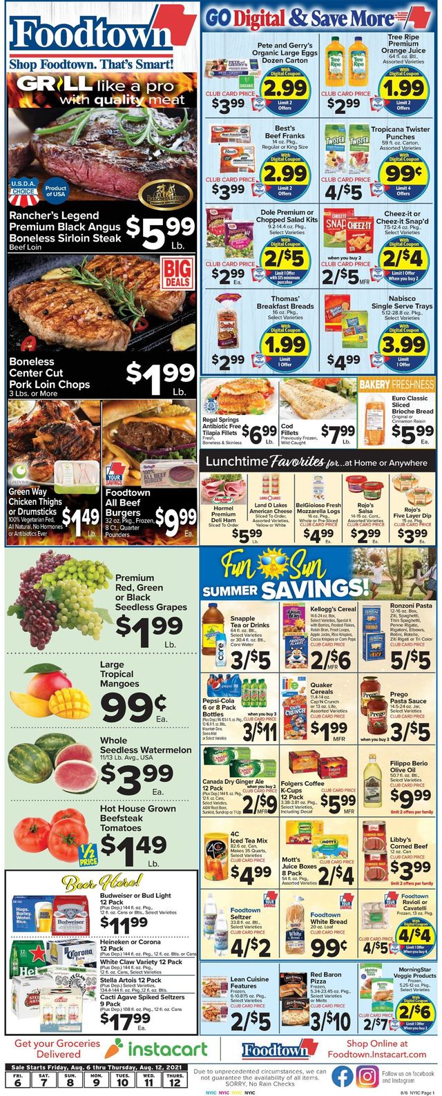Foodtown Ad from 08/06/2021