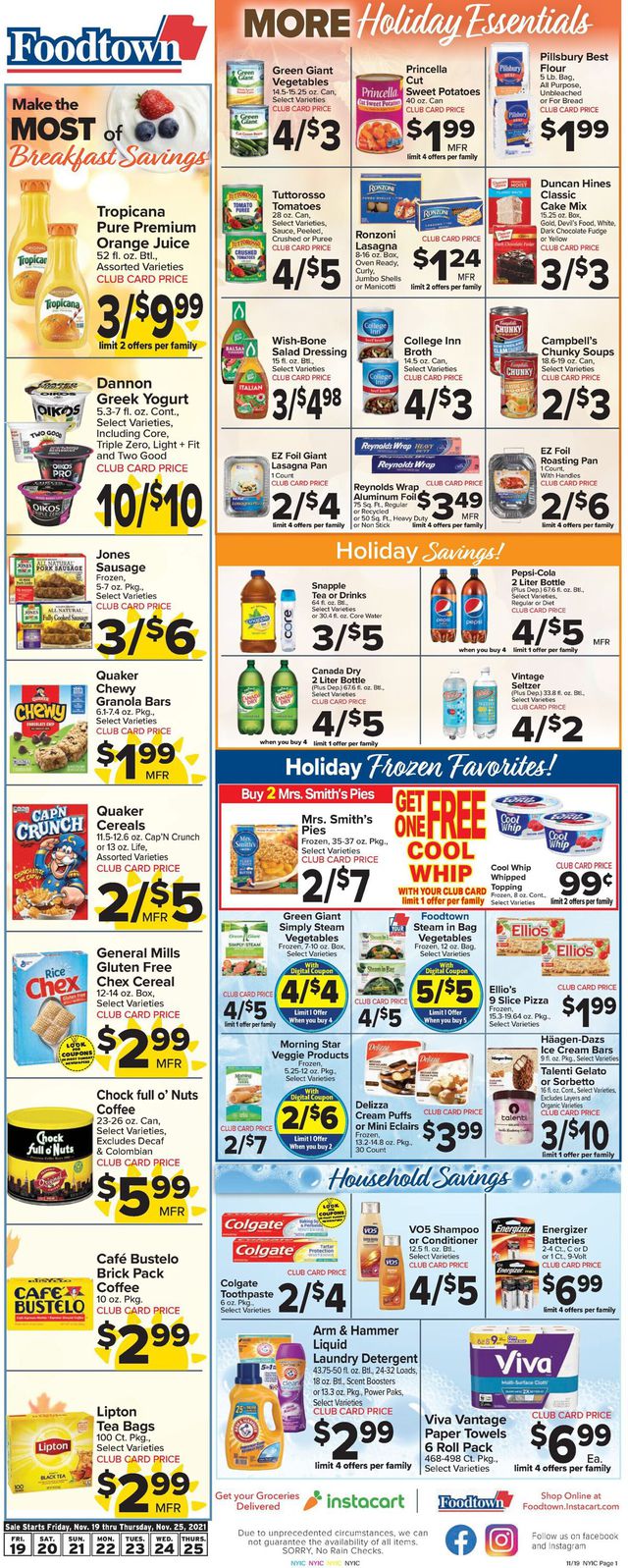 Foodtown Ad from 11/19/2021