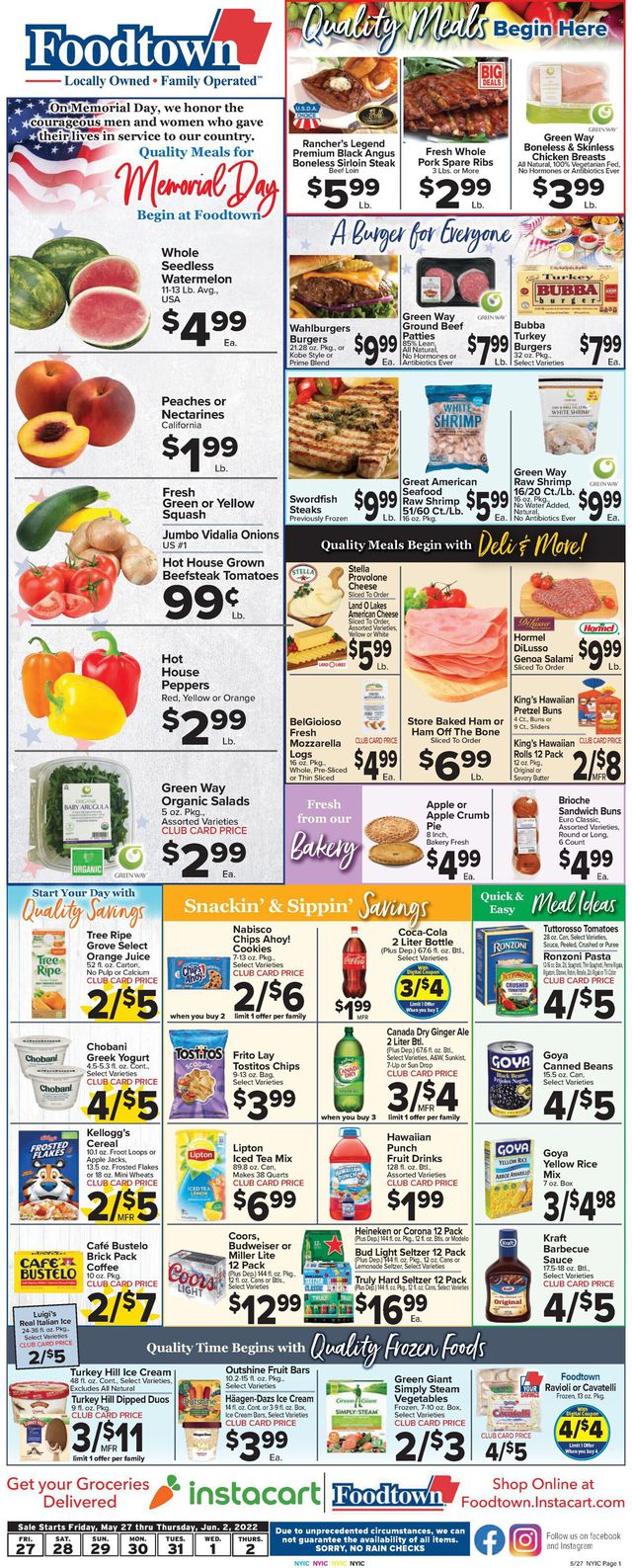 Foodtown Ad from 05/27/2022