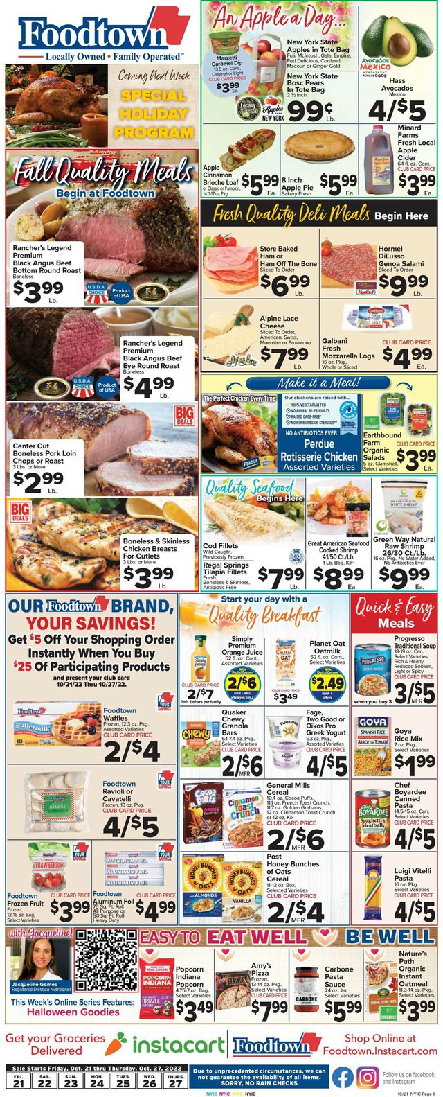 Foodtown Ad from 10/21/2022