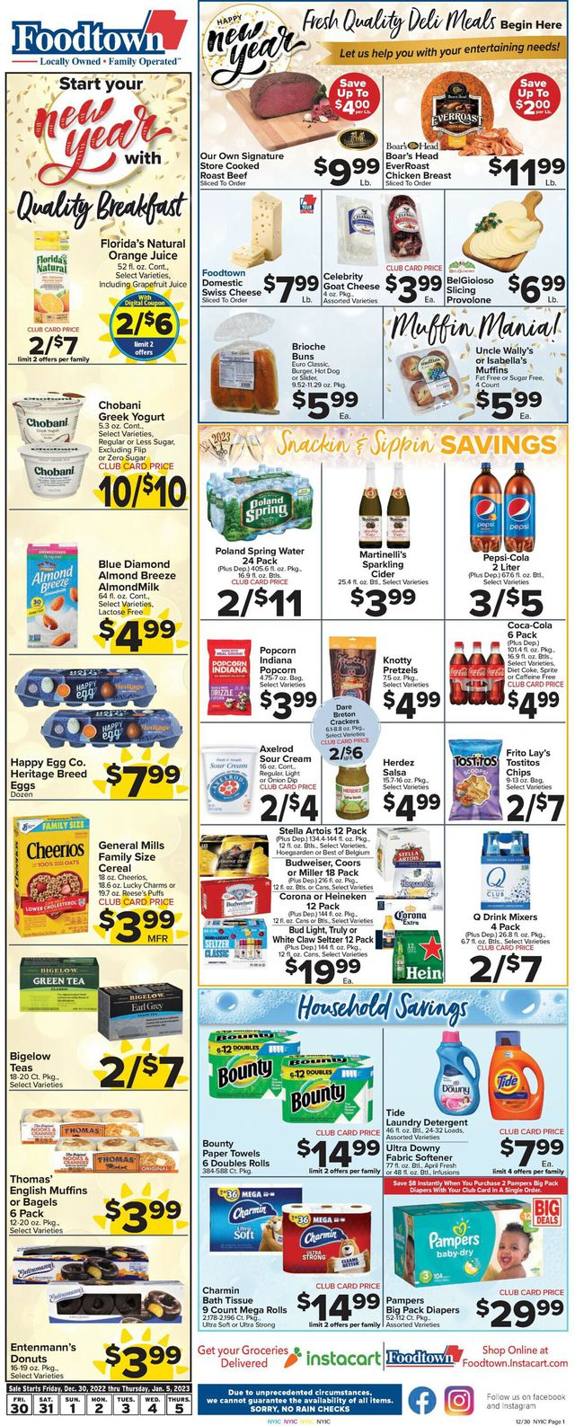 Foodtown Ad from 12/30/2022