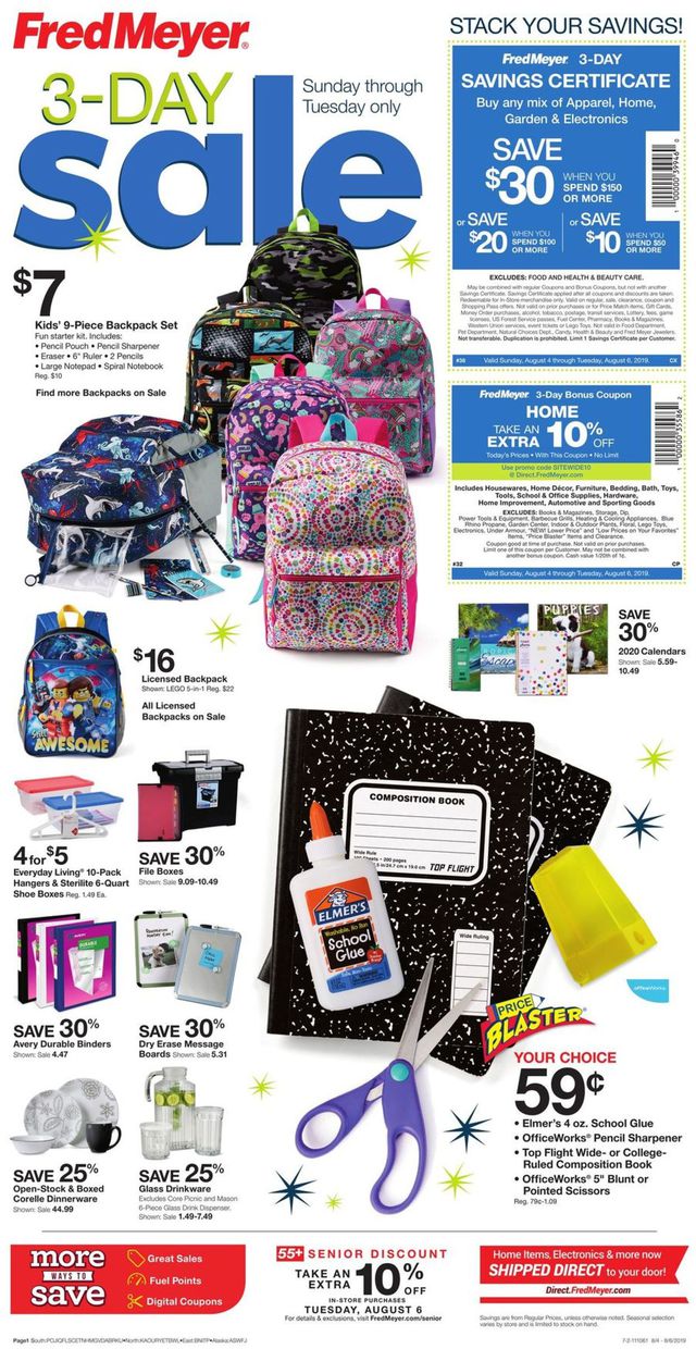 Fred Meyer Ad from 08/03/2019