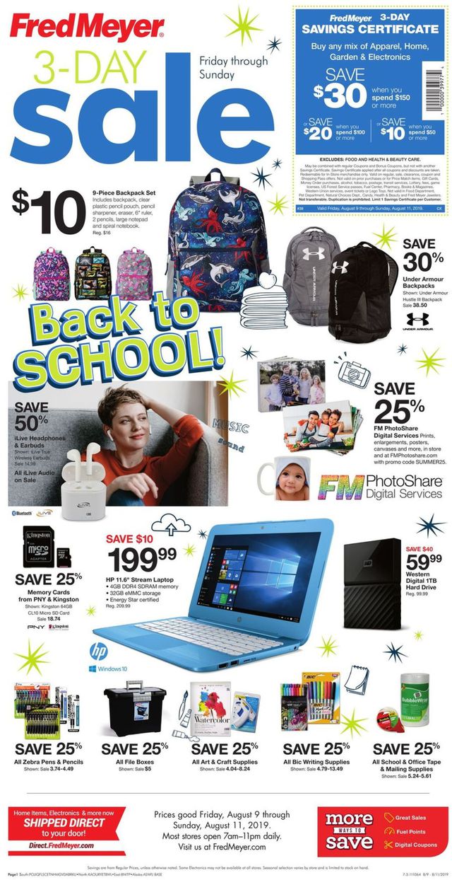 Fred Meyer Ad from 08/09/2019