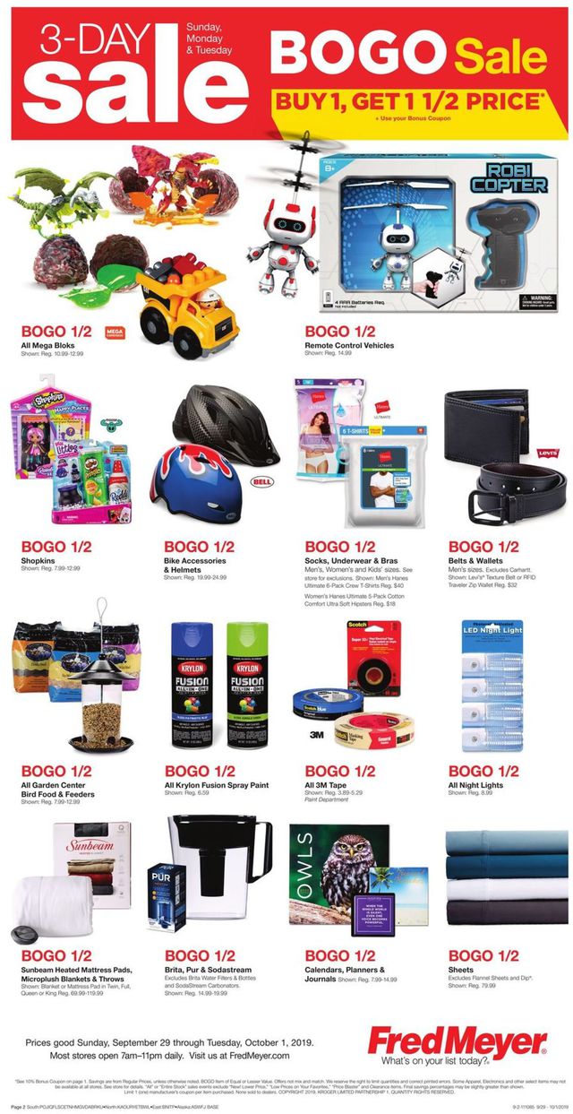 Fred Meyer Ad from 09/29/2019