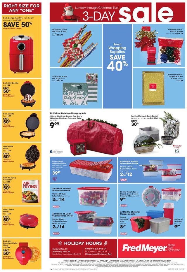 Fred Meyer Ad from 12/22/2019