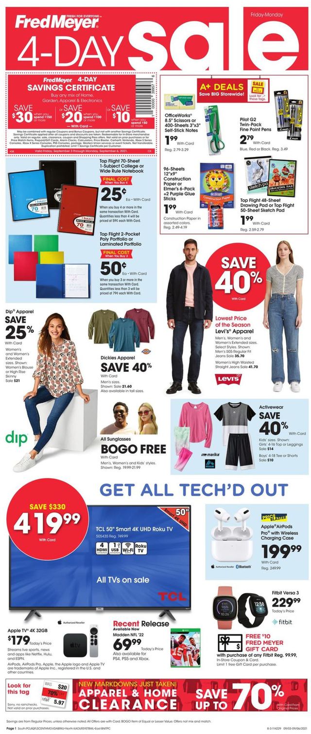 Fred Meyer Ad from 09/03/2021