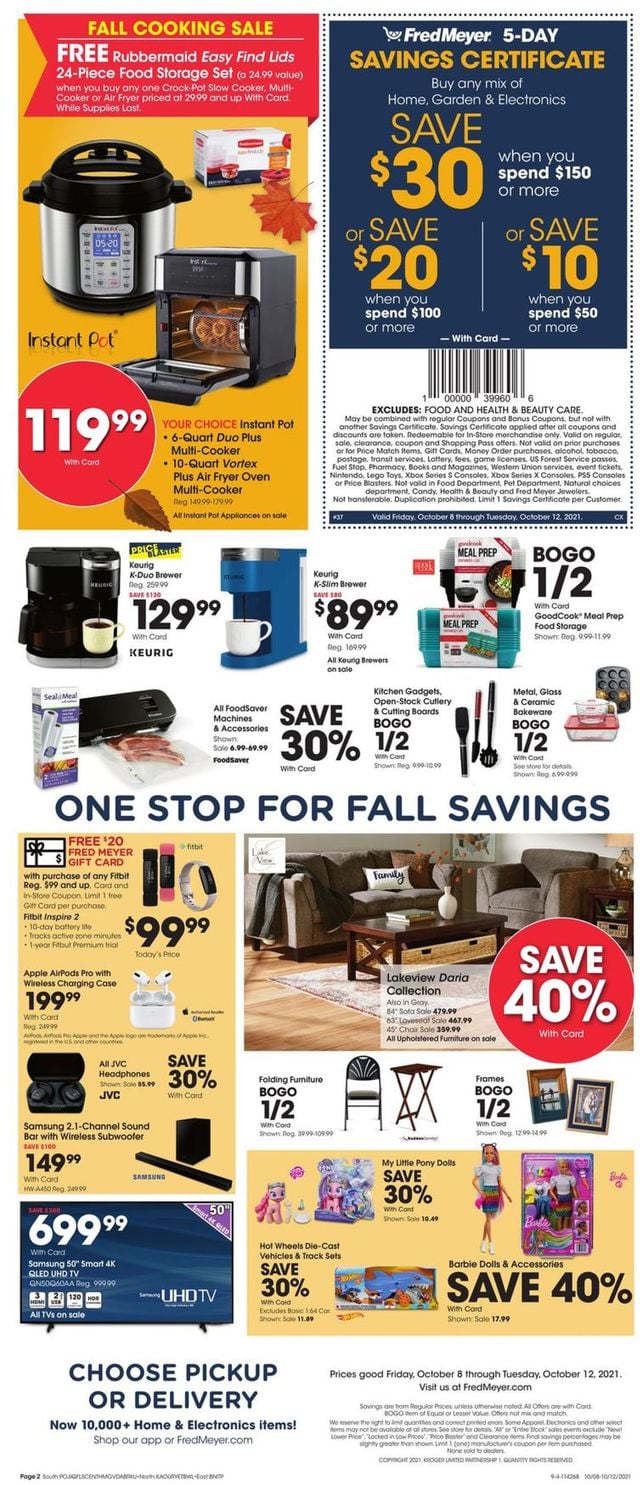 Fred Meyer Ad from 10/08/2021