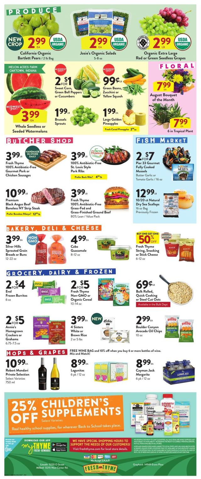 Fresh Thyme Ad from 08/12/2020