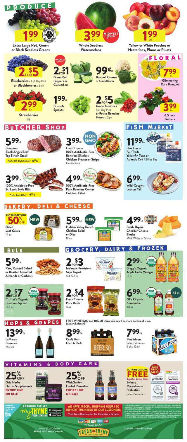 Fresh Thyme Ad from 08/26/2020