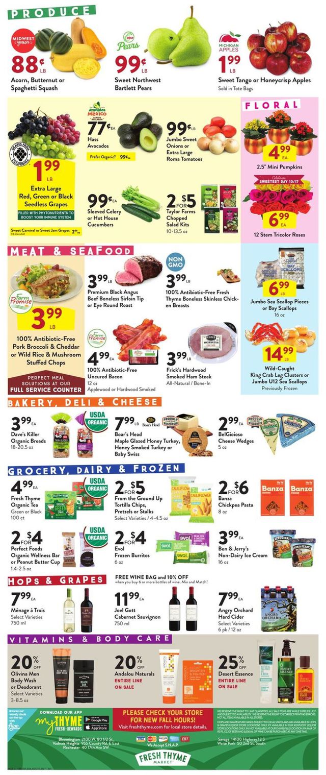 Fresh Thyme Ad from 10/14/2020