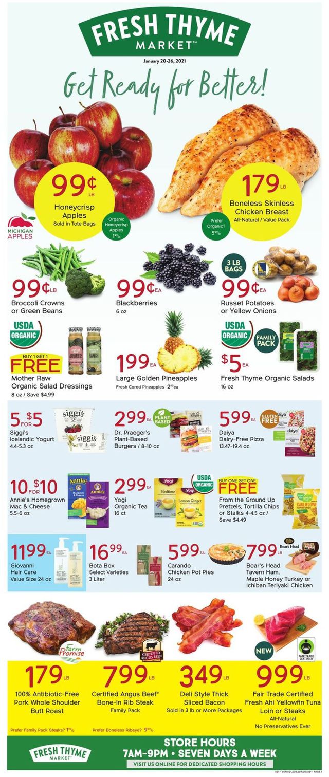 Fresh Thyme Ad from 01/20/2021