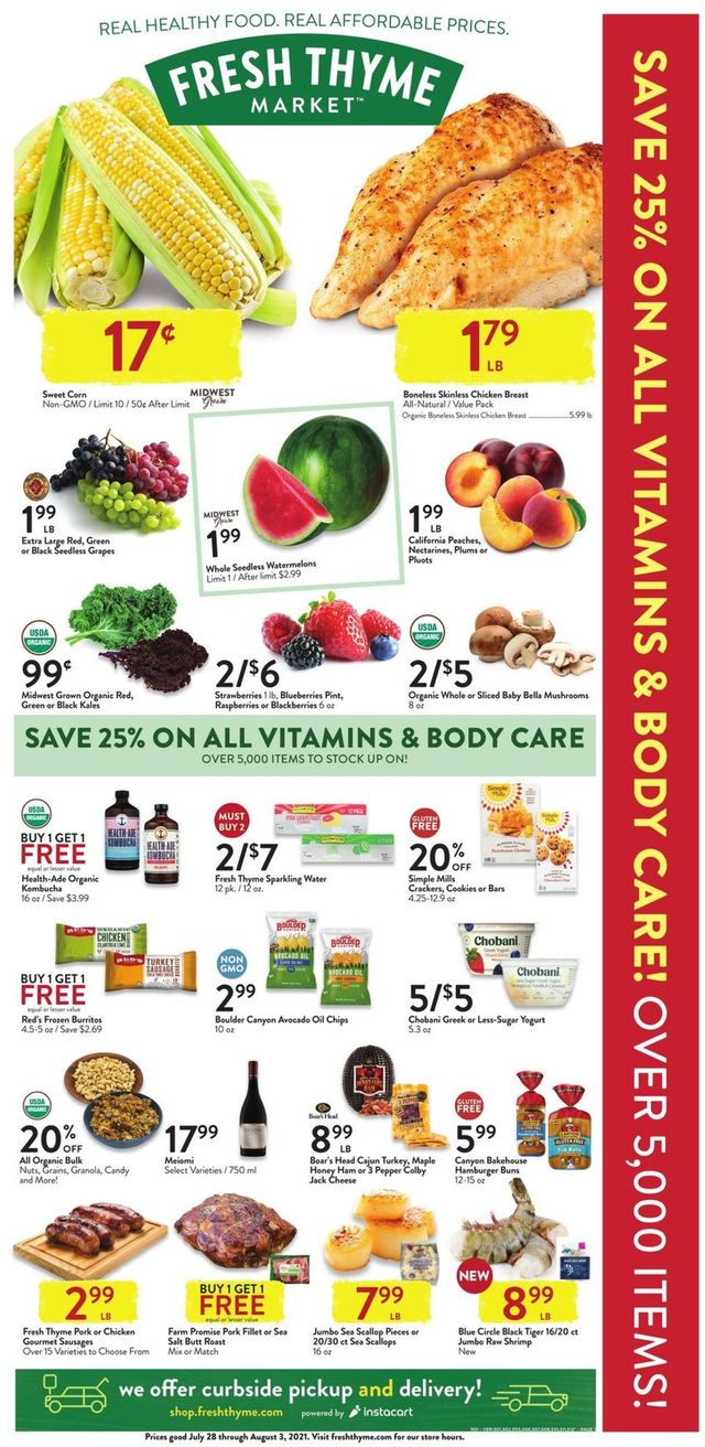 Fresh Thyme Ad from 07/28/2021