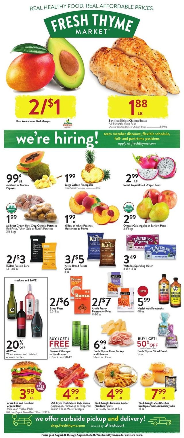 Fresh Thyme Ad from 08/25/2021
