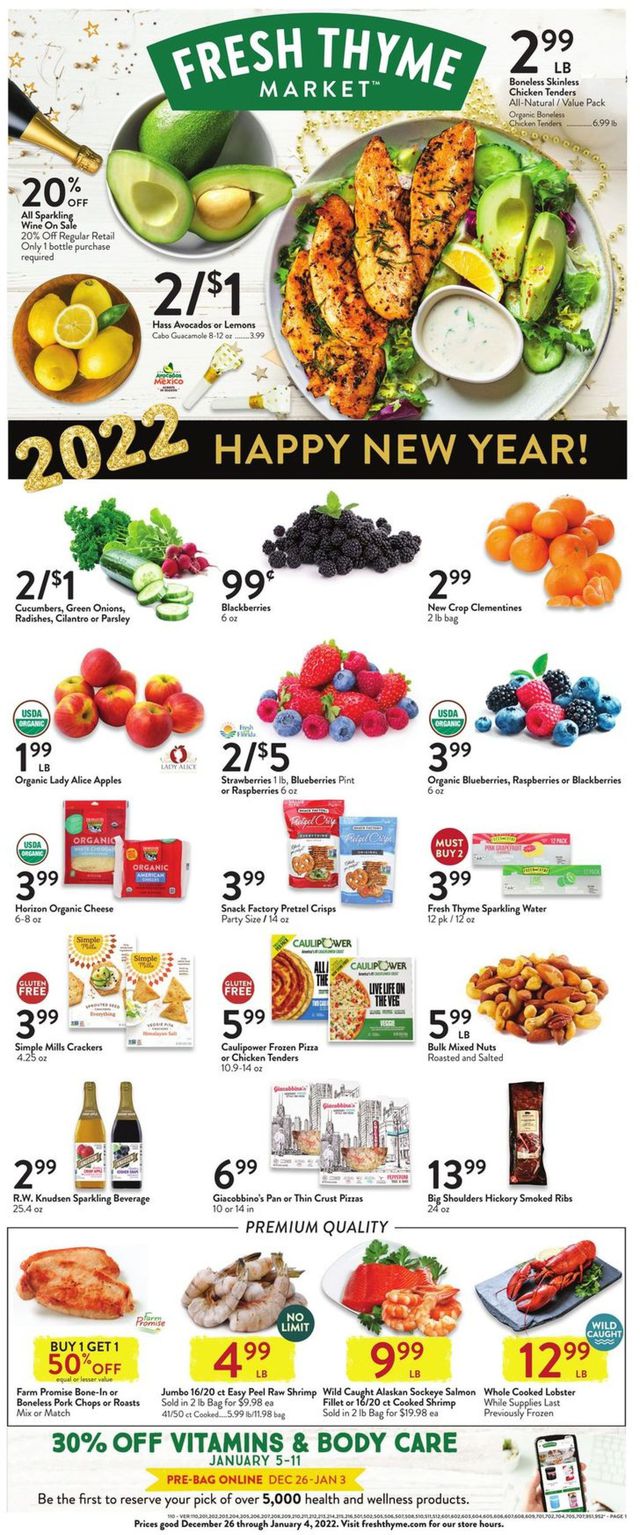 Fresh Thyme Ad from 12/26/2021