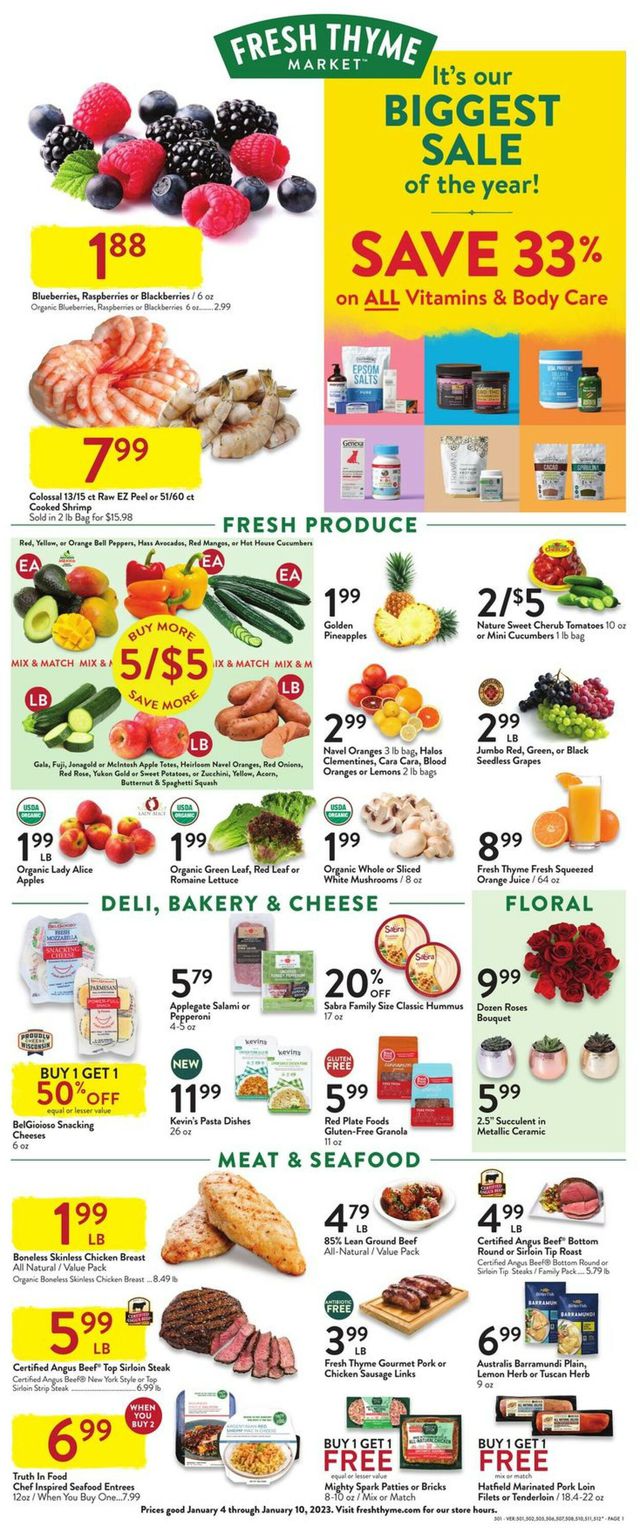 Fresh Thyme Ad from 01/04/2023