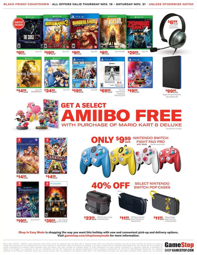 Game Stop Ad from 11/19/2020