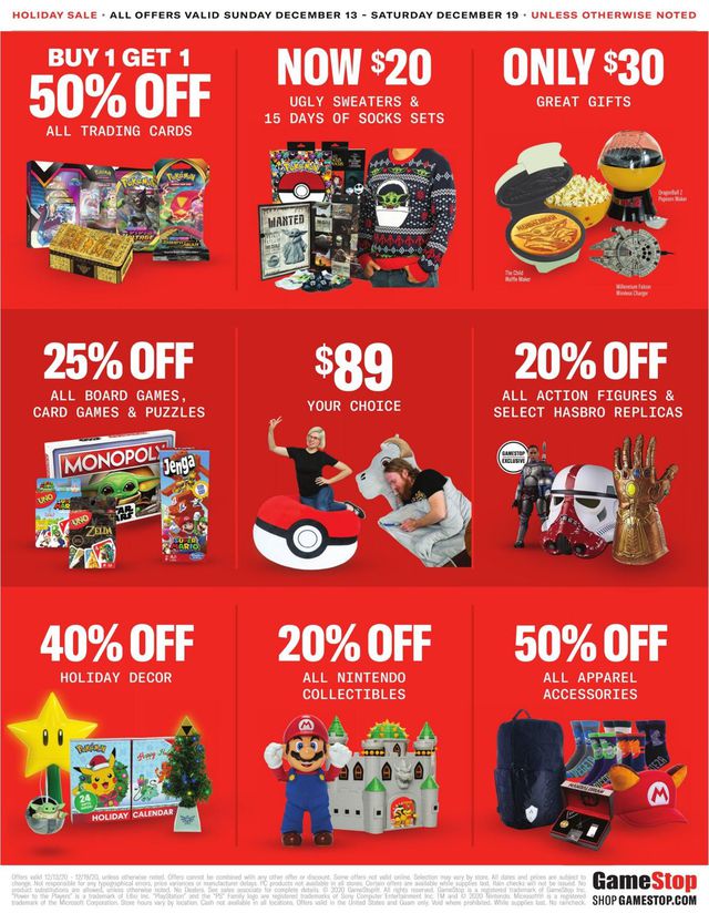 Game Stop Ad from 12/13/2020