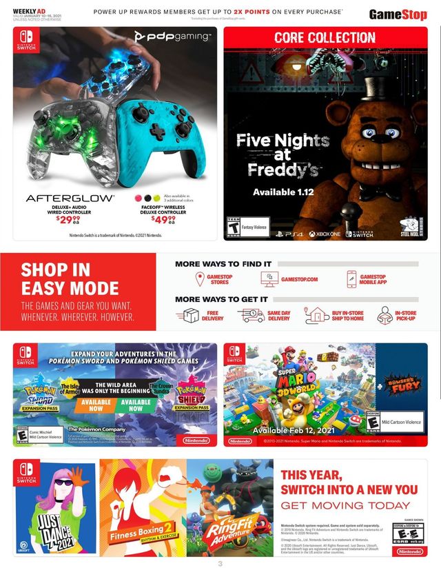 Game Stop Ad from 01/10/2021